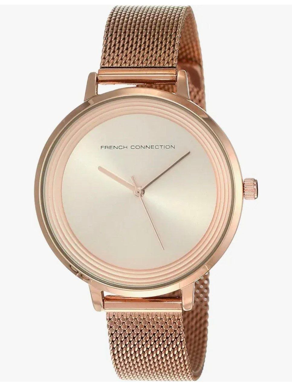 109french Connection Analog Rose Gold Dial Women S