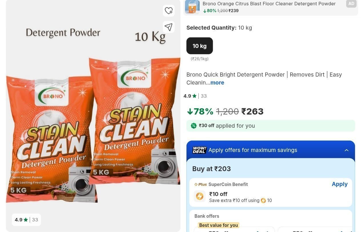 ( 10kg Detergent Powder) Buy Max Quantity