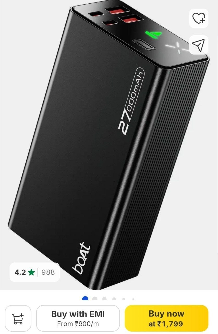 1799boat 27000 Mah 22 5 W Power Bank (onyx Bl