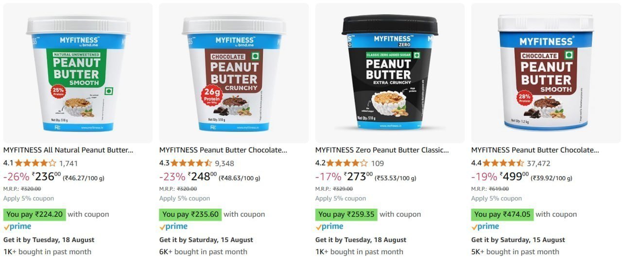 26 On Myfitness Peanut Butter