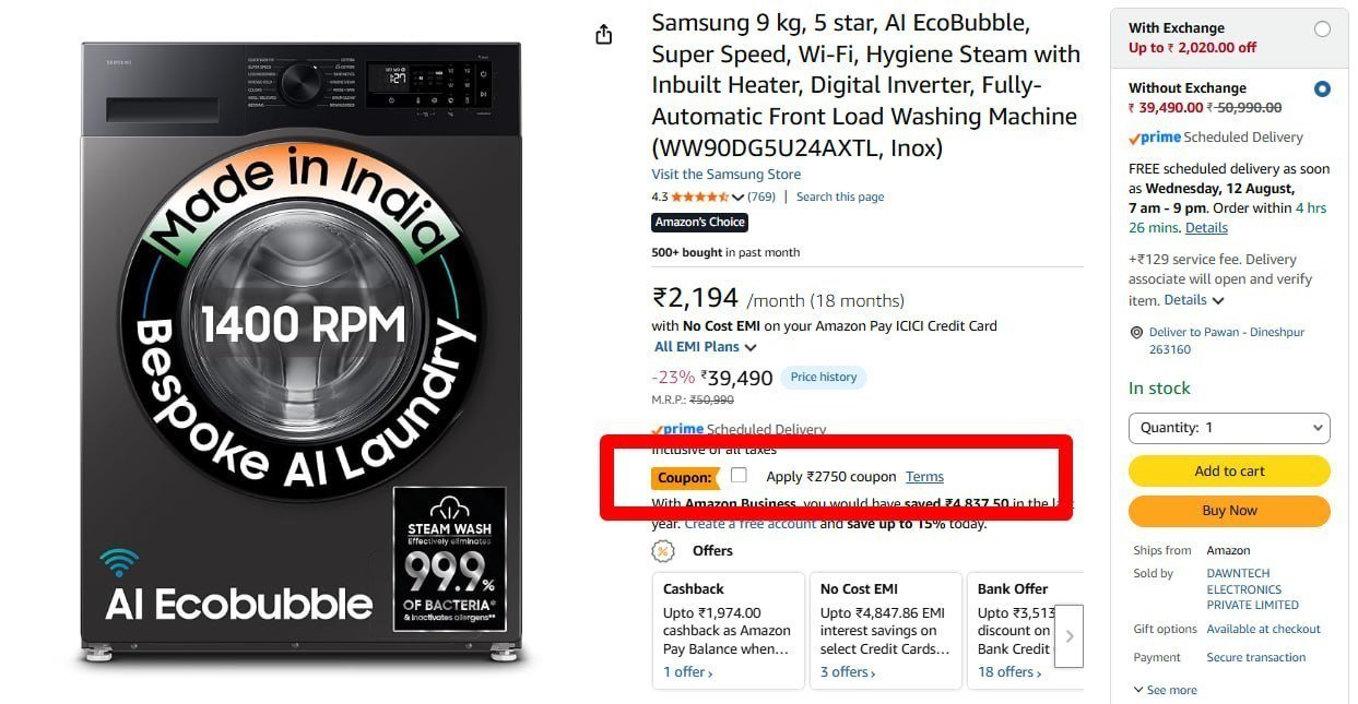 2750 Coupon6 513 With Hdfc Credit Card