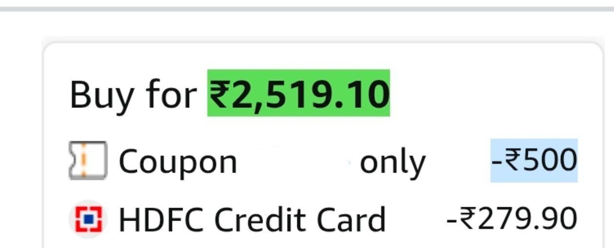 279 With Hdfc Ccapply Rs 500