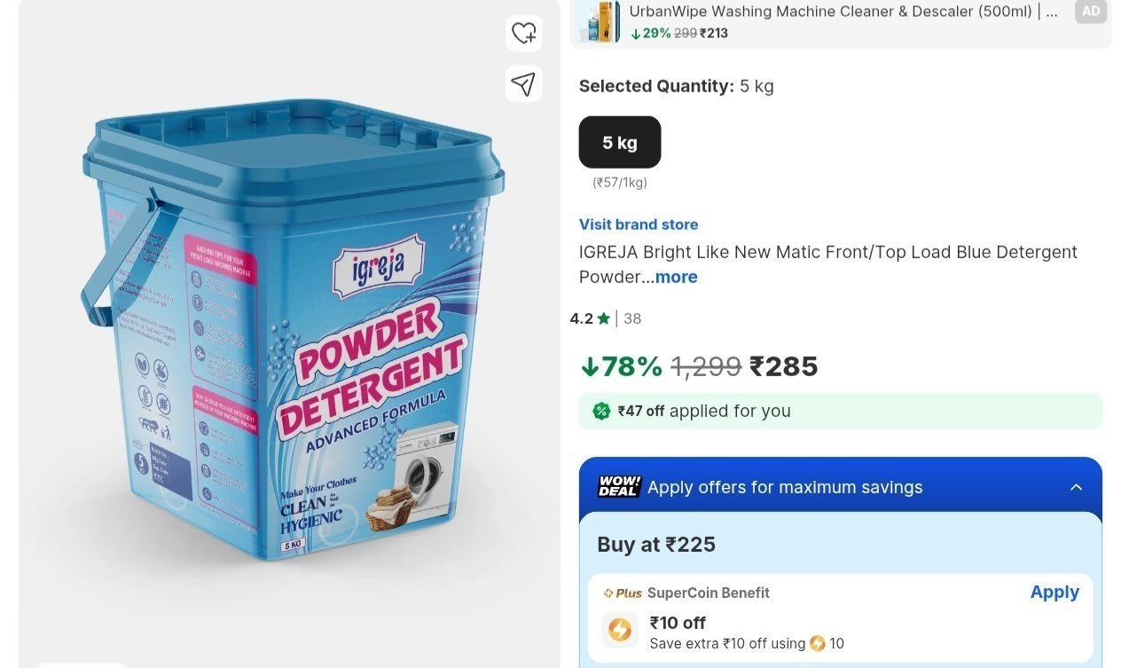 285 (detergent Powder)buy Max Quantity