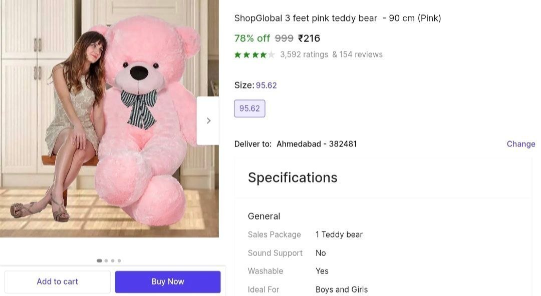 3 Feet Teddy Bear 216