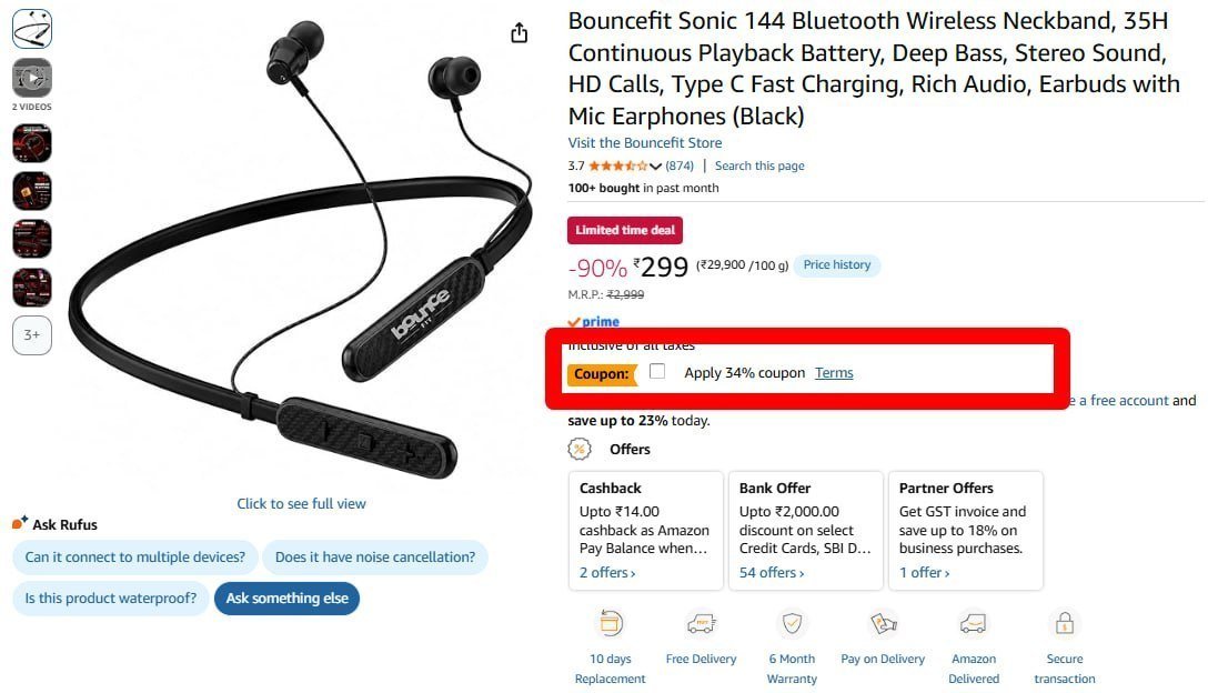 37 Bluetooth Wireless Neckband 197 25 Extendable S