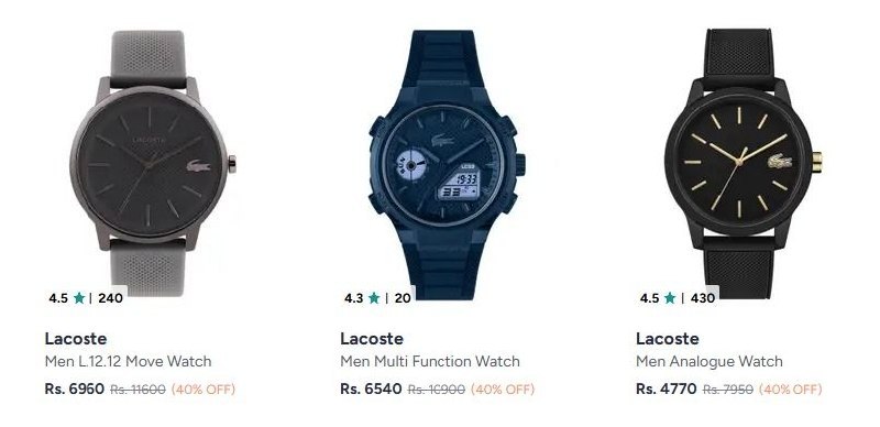 40 On Lacoste Watches
