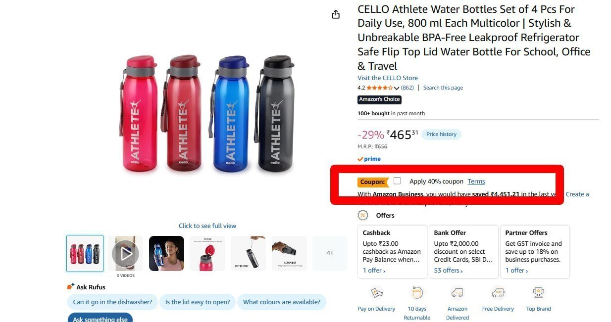 40 Stainless Steel Water Bottle 750ml 199