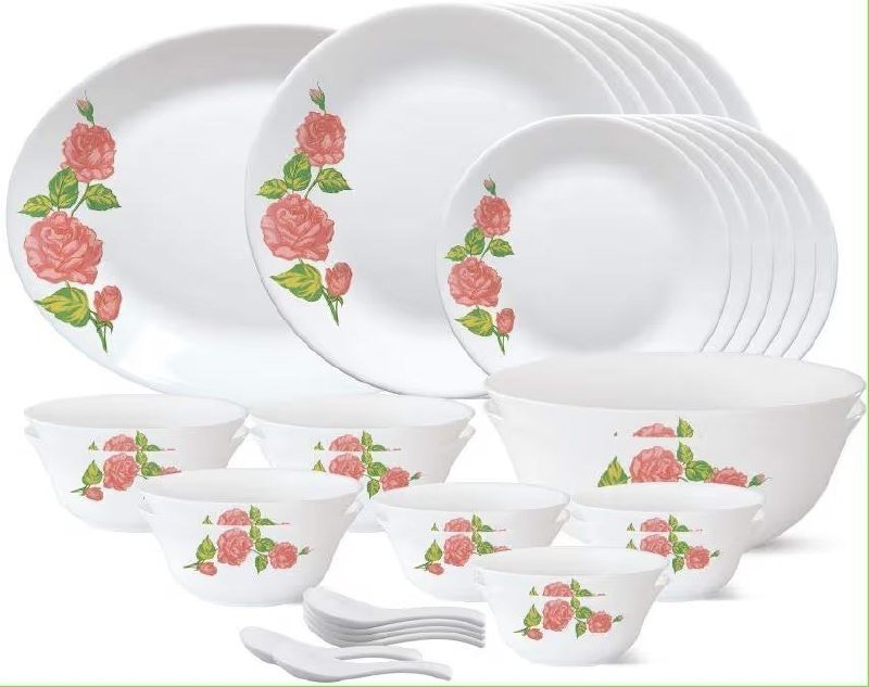 446borosil Larah By Floral Opalware Dinner Se