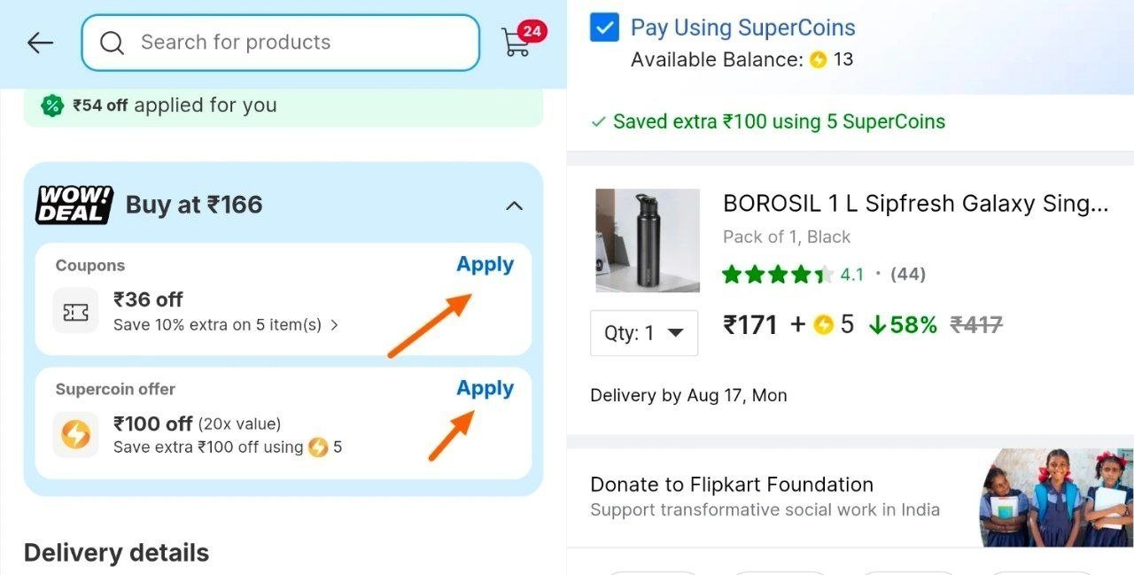 5 Scapply 36 Coupon100 Using 5 Supercoin