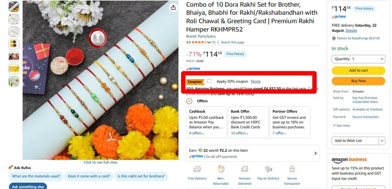 50 57pack Of 10 Rakhi Set