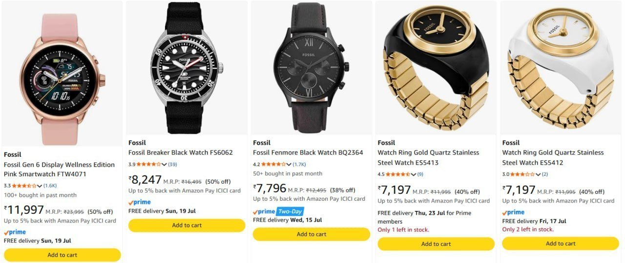 50 On Fossil Watches