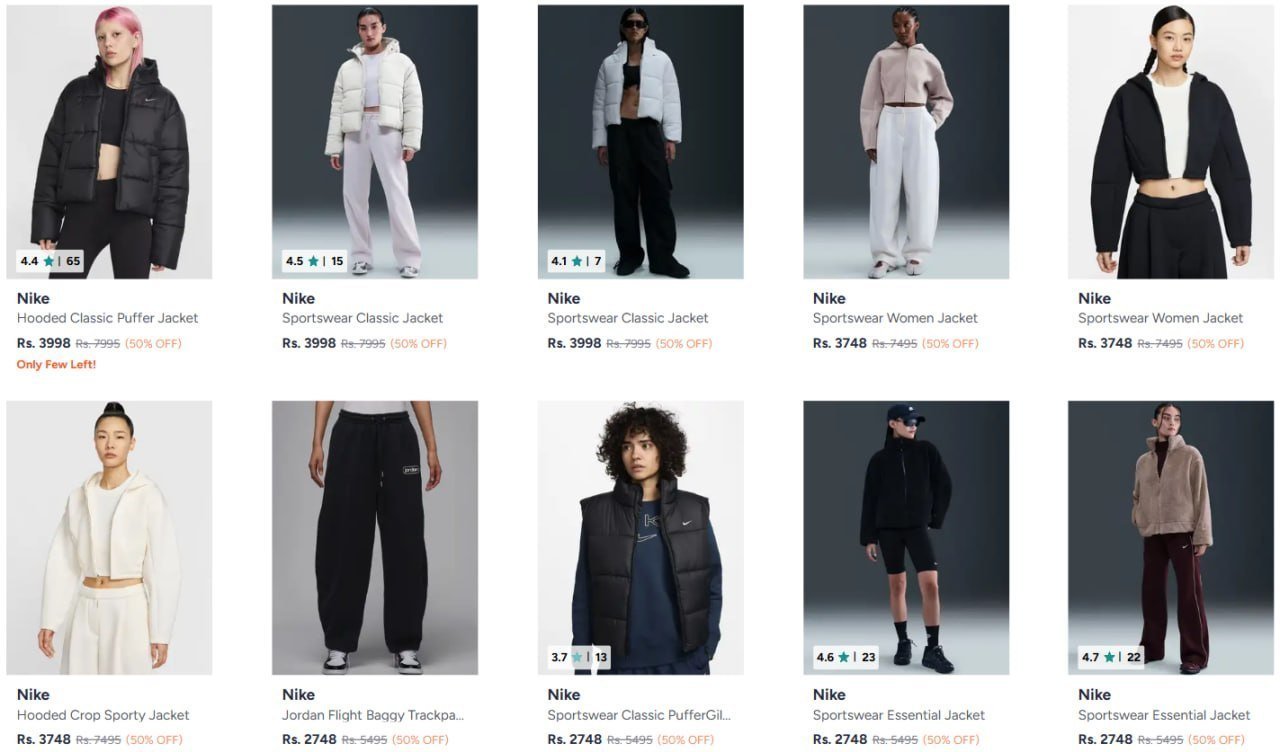 50 On Nike Clothing Men Women