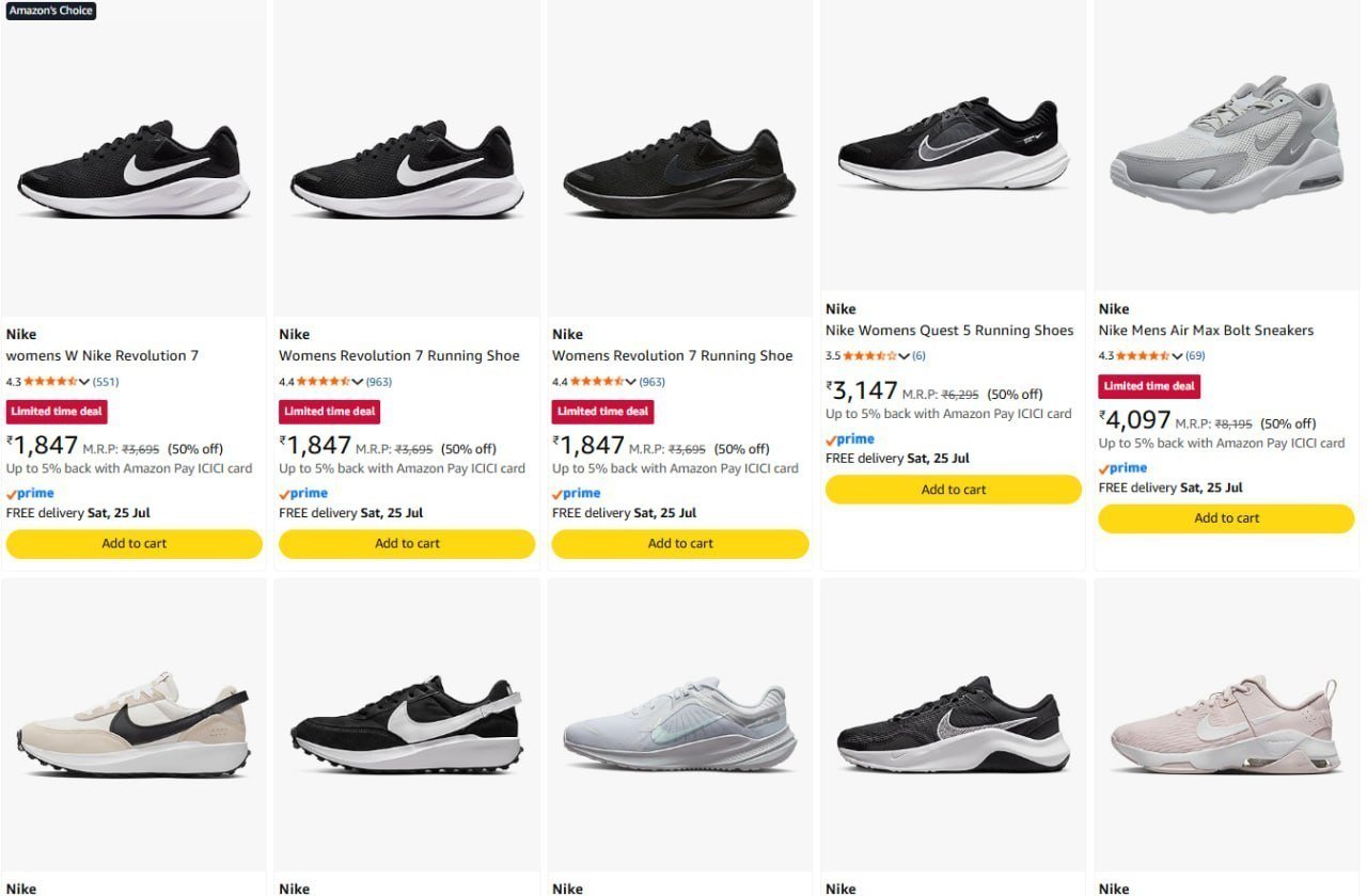 50 On Nike Shoes Men Women Pricedrop On Multiple O