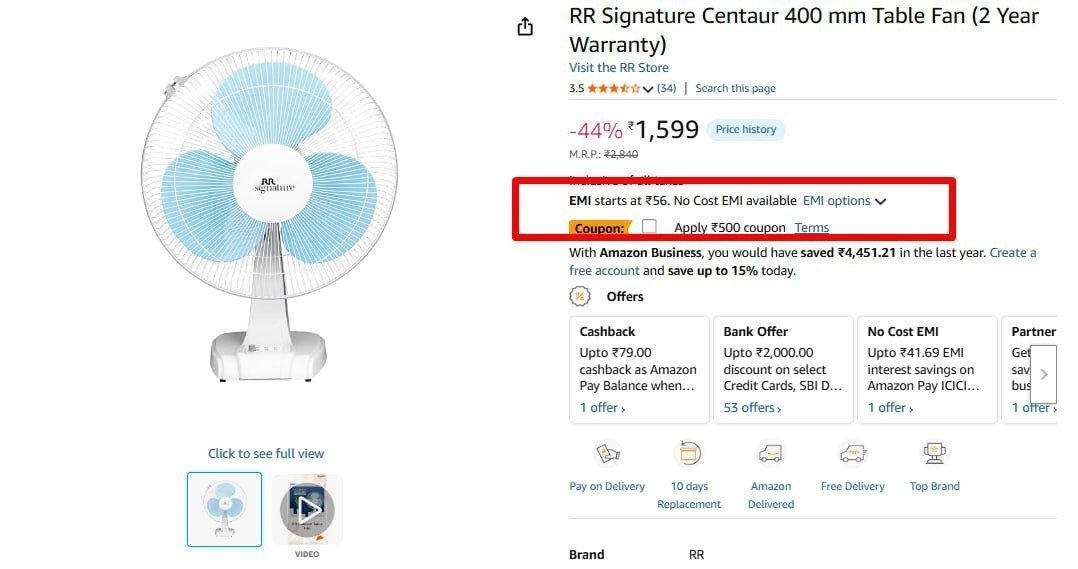 500 Rr Signature Table Fan 1099
