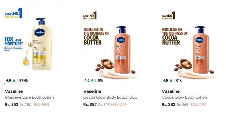 53 On Vaseline Body Lotion