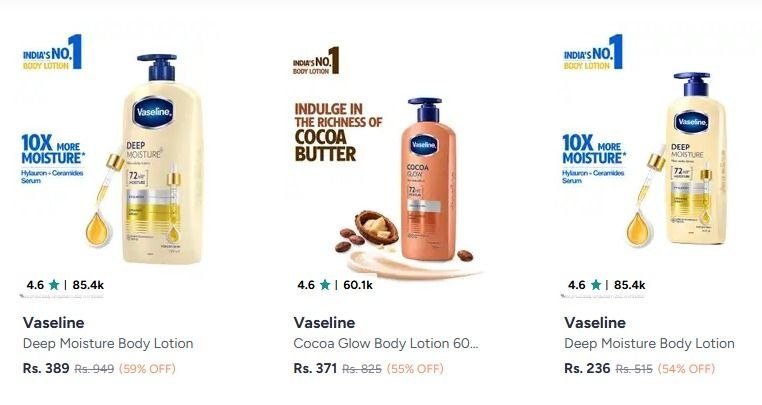 55 On Vaseline Body Lotion