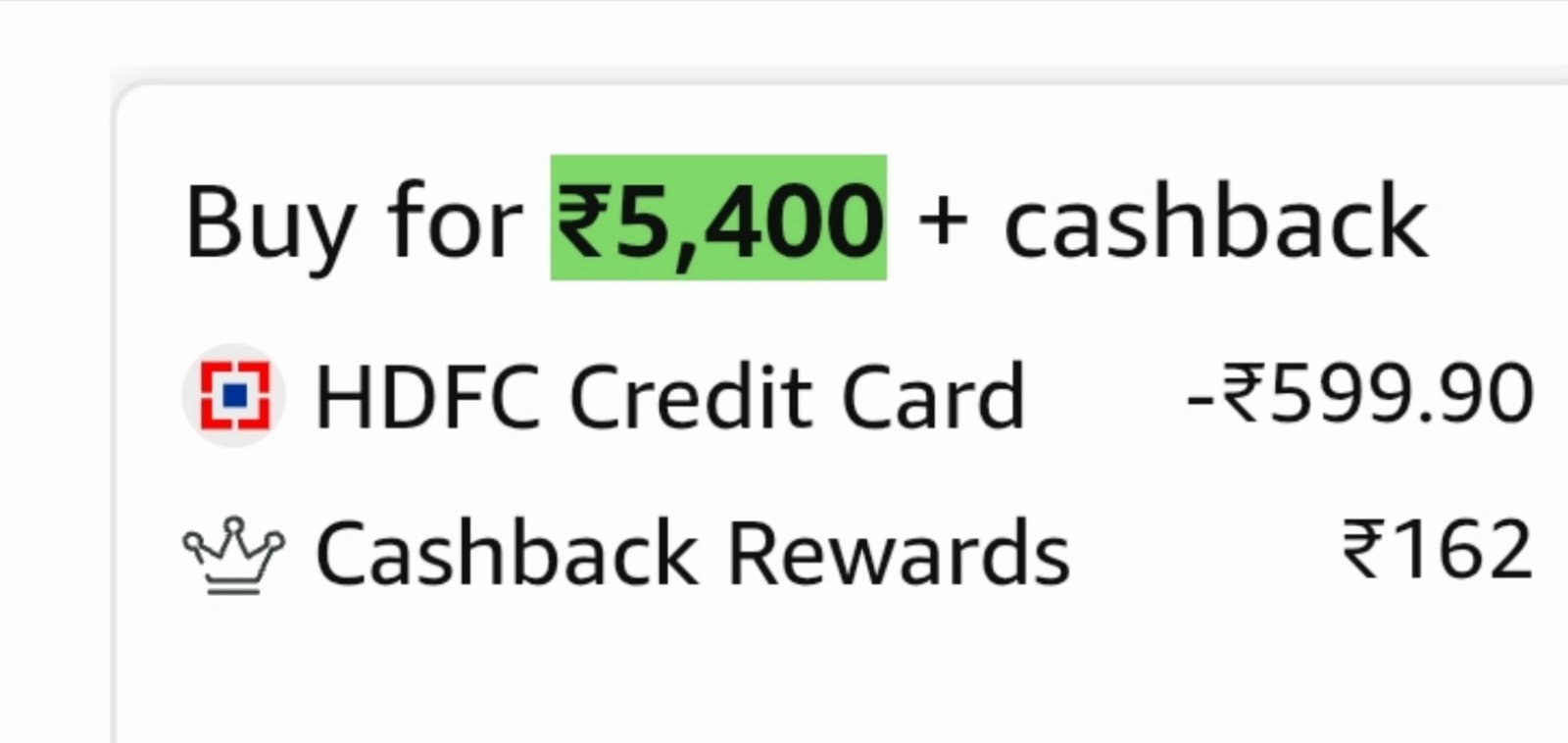 599 With Hdfc Cc