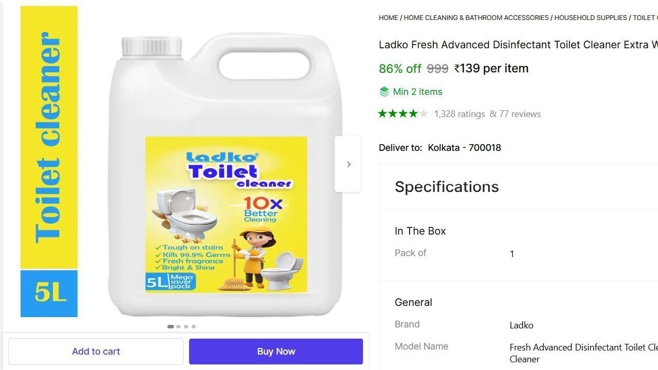 - 5l Toilet Cleaner 139 Min Buy - 2