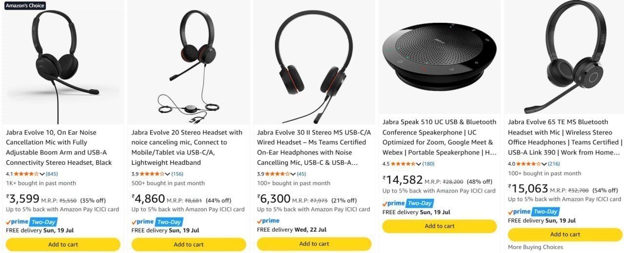 60 On Jabra Headphone Speakerphone Starts 3599