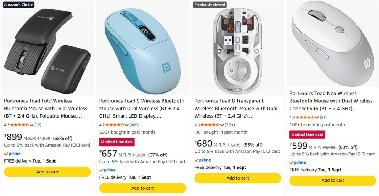 67 On Portronics Wireless Bluetooth Mouse