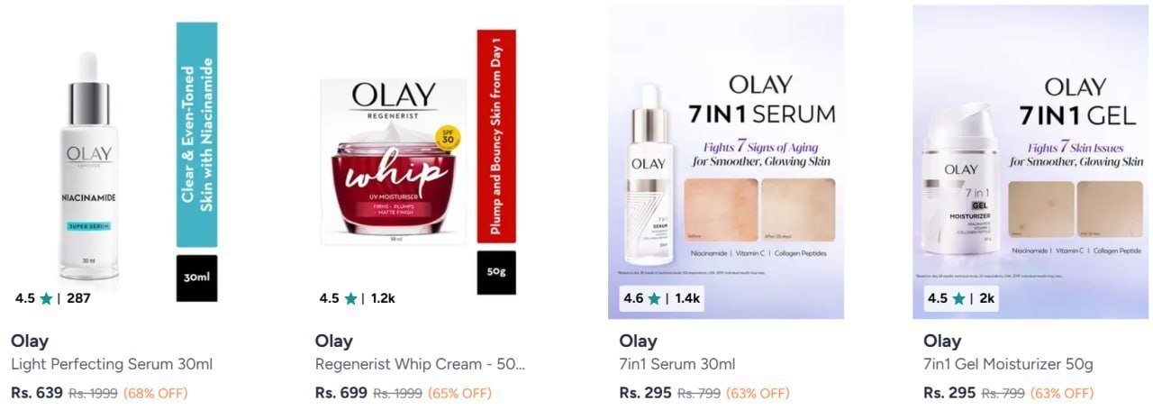 68 On Olay Beauty Products