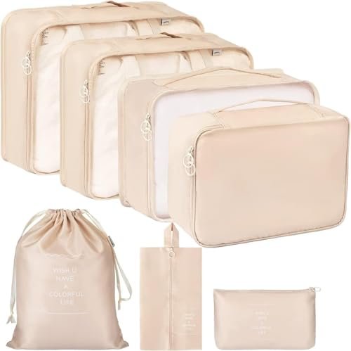 7 Pcs Travel Organizer Bag Set For Luggage Waterpr