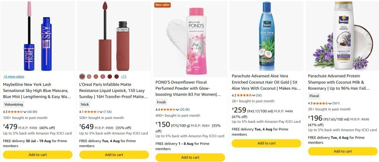 70 On Beauty Products Lakme Pond Biotique Vas