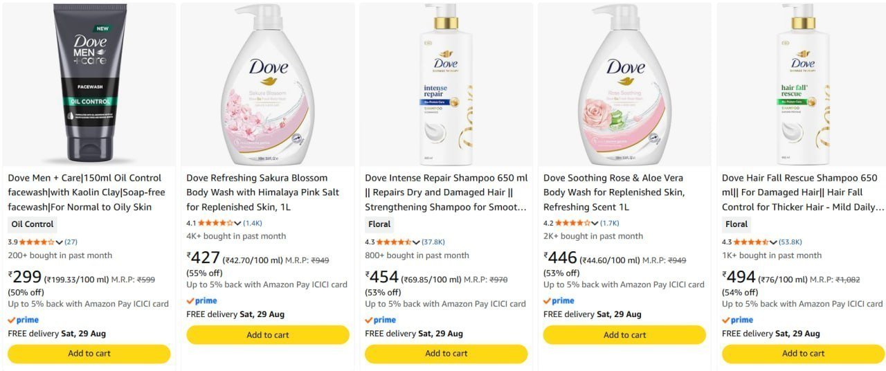 70 On Bodywash Beauty Items Dove Palmolive De