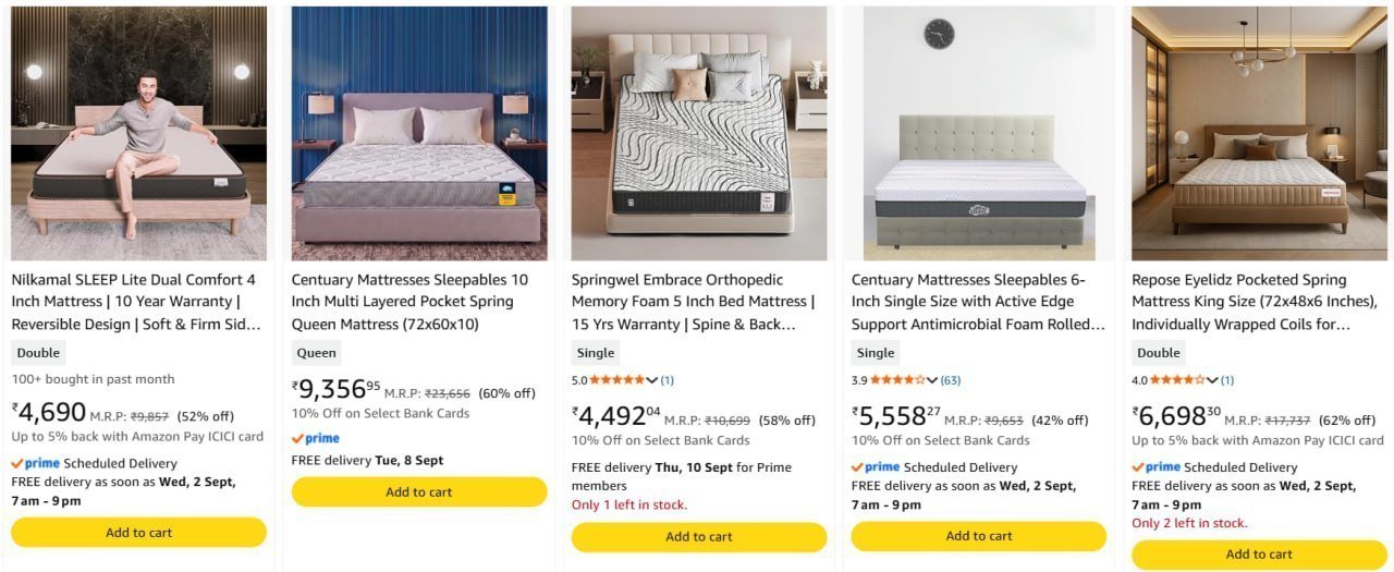 70 On Branded Mattress Bank