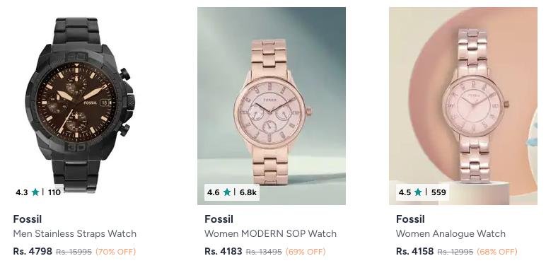 70 On Fossil Watches