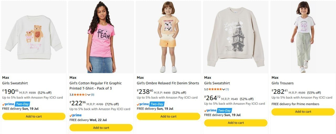 70 On Max Clothing Women Men Girls Boys
