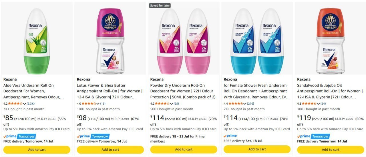 70 On Rexona Underarm Roll-on