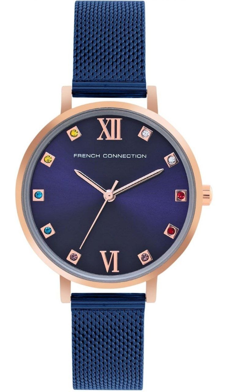 712french Connection Grace Blue Round Analog Watch