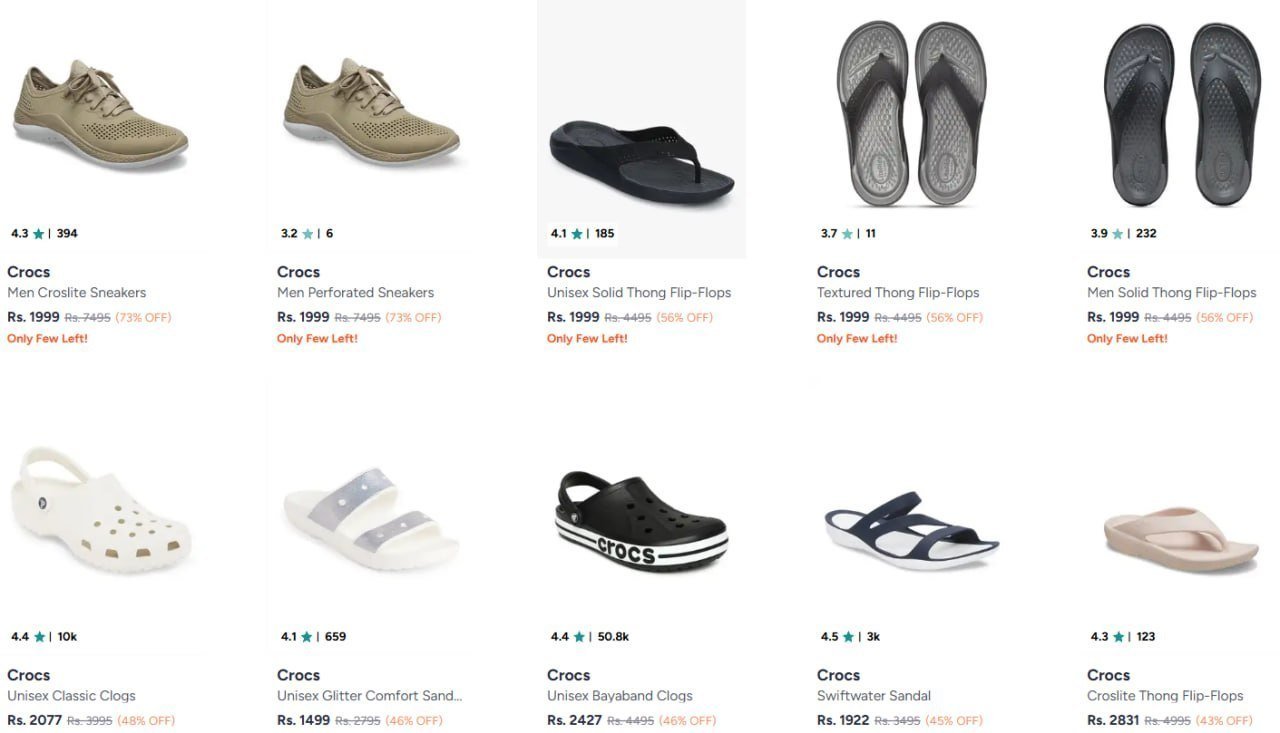 73 On Crocs Footwears Jeans Starts 175women S Mens