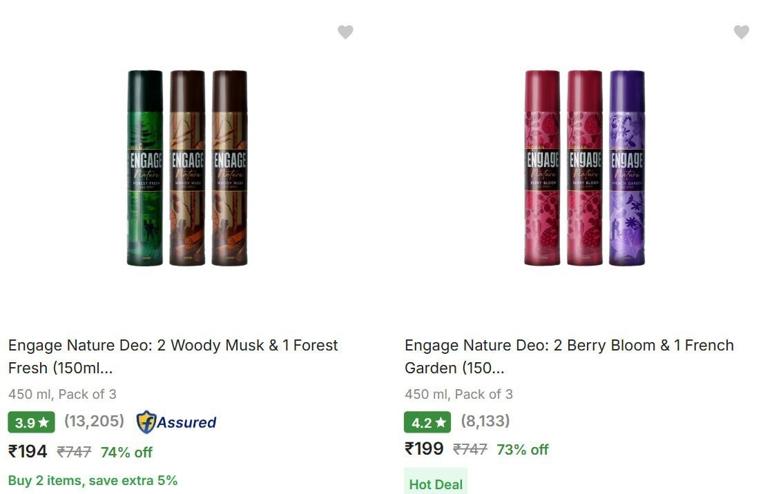 74 On Engage Deodorants