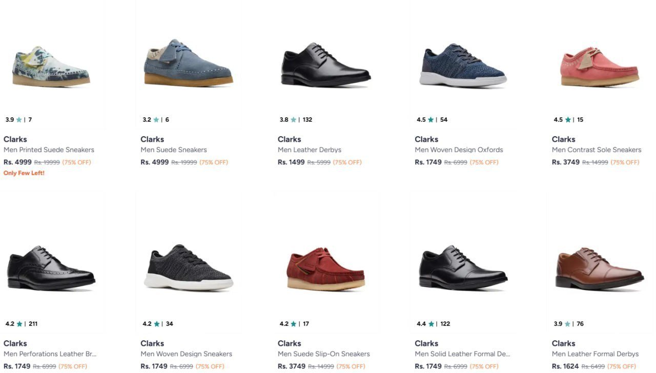 75 On Clarks Mens Footwear