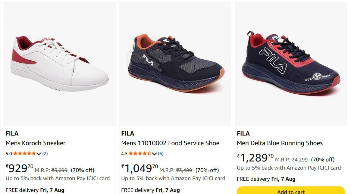 -75 On Fila Shoes