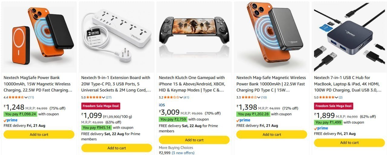 75 On Nextech Tech Accessories Power Banks Ex