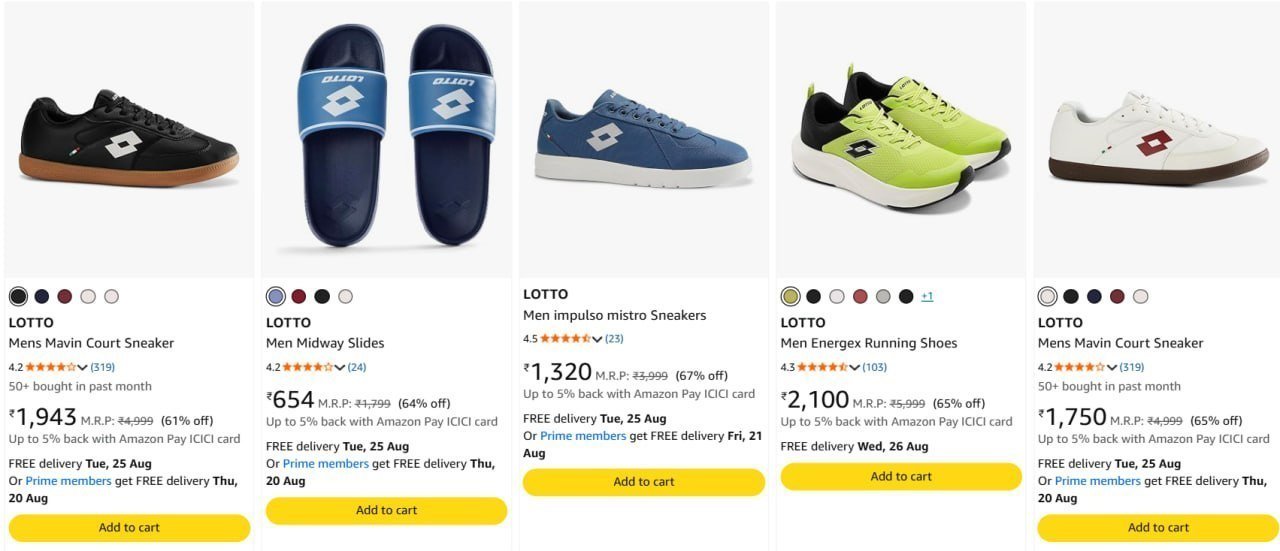 76 On Lotto Footwears