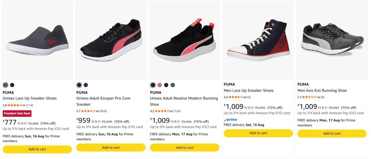 76 On Puma Shoes