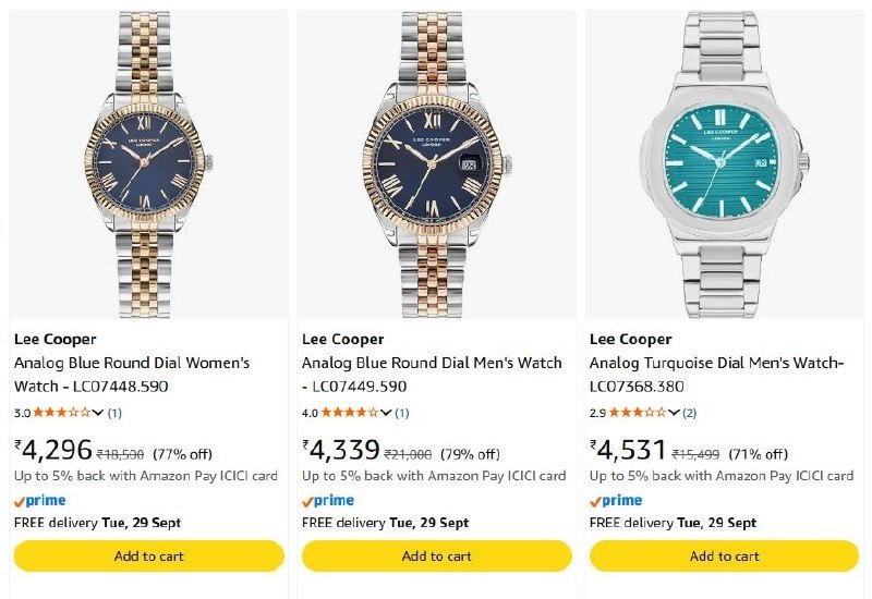 77 On Lee Cooper Watches