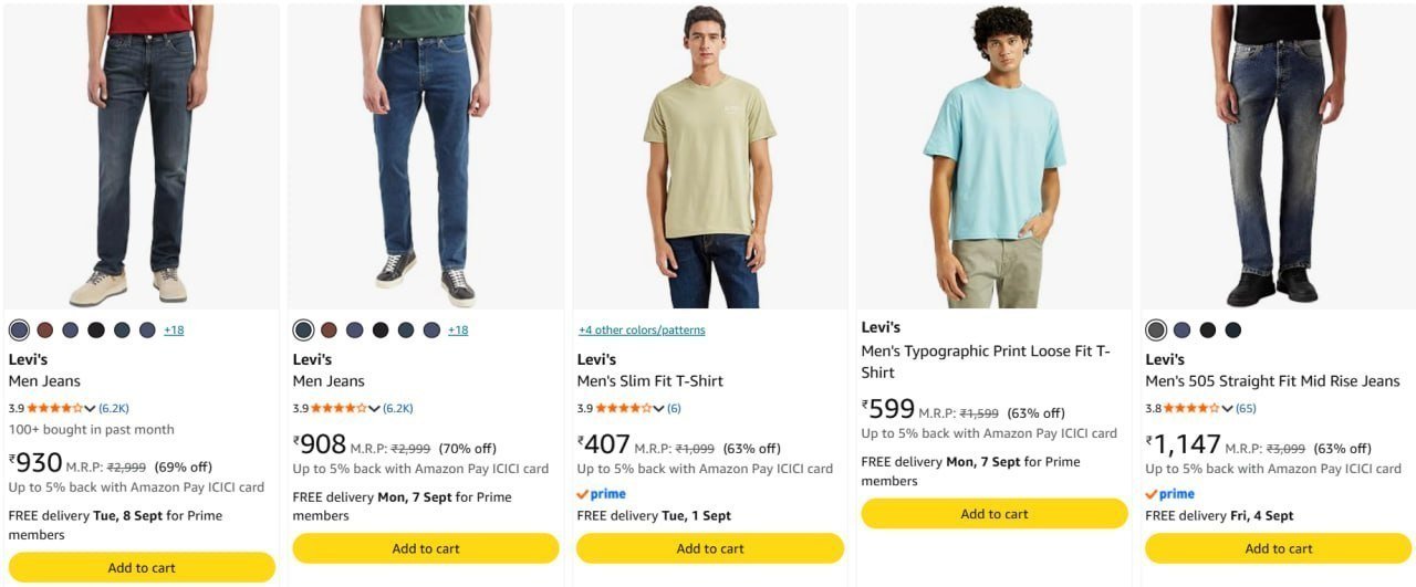 78 On Levi Clothing Men Women