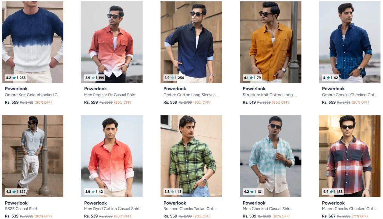 80 On Powerlook Men Clothing