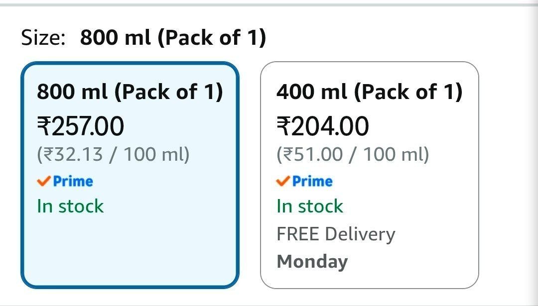 ( 800 Ml )400 Ml 204