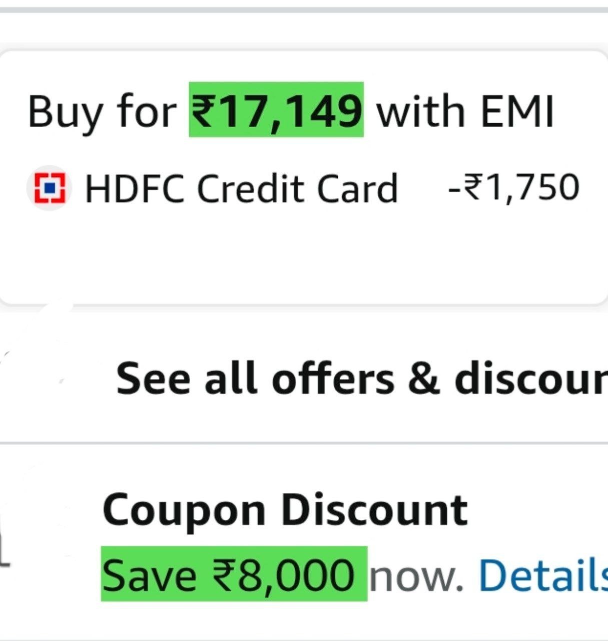 8000 1750 With Hdfc Cc