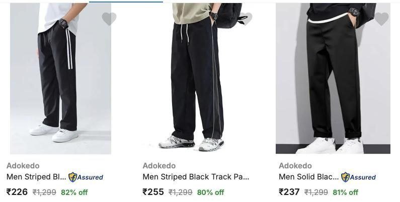 82 - Adokedo Mens Track Pants Starts At Rs 226 -