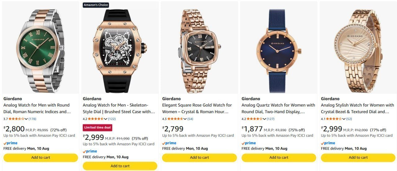 82 On Giordano Watches