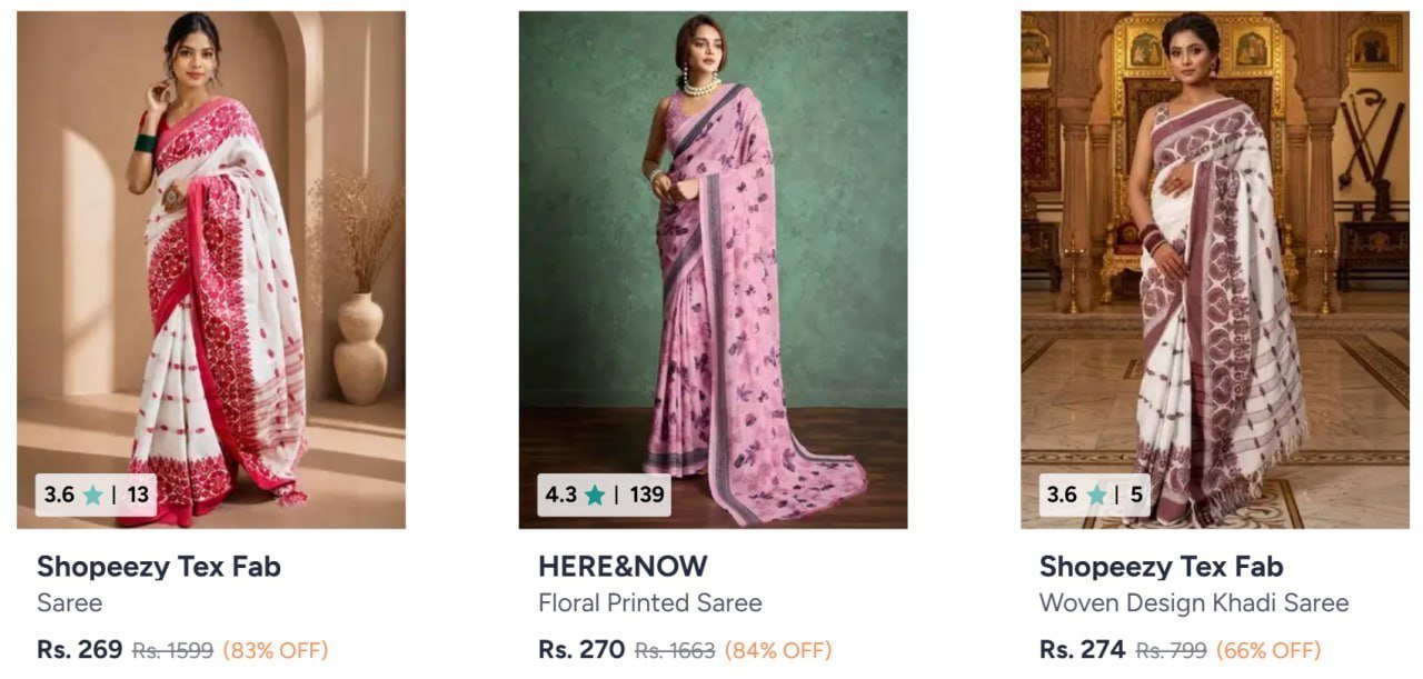 84 On Women Sarees