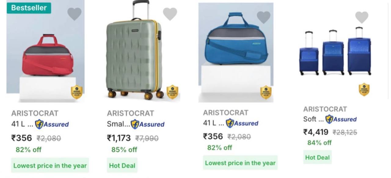 85 On Aristocrat Luggages Duffel Bags Starts 