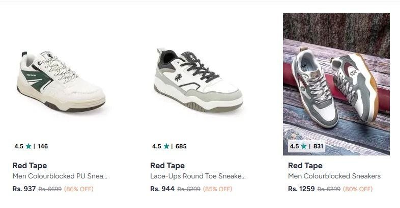 86 On Red Tape Men S Sneakers